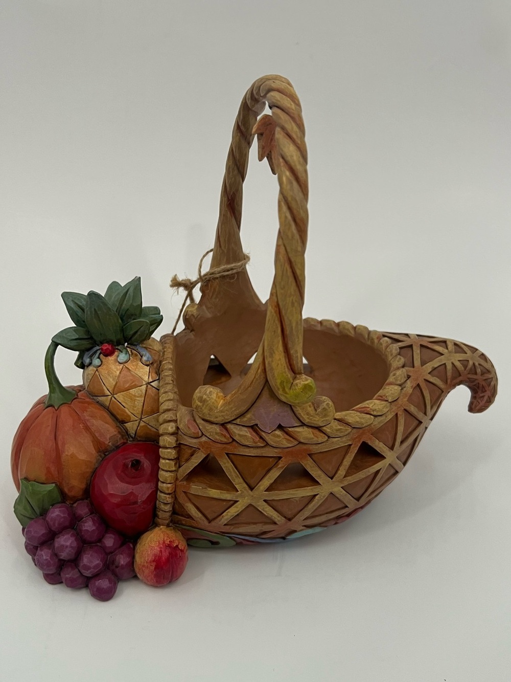 Jim Shore Hand-Painted Harvest Basket with Fall Themed Set of Eggs - Picture 3 of 6